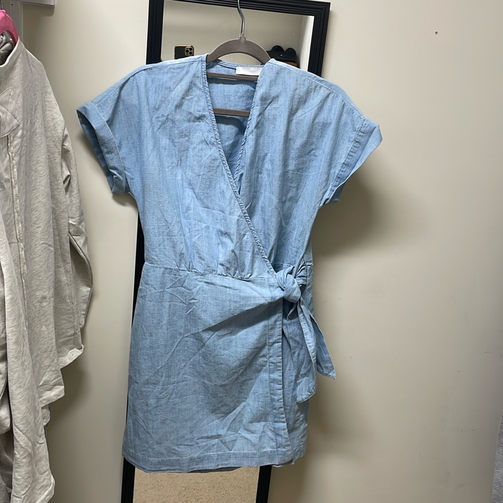 Size medium light denim MING wrap dress